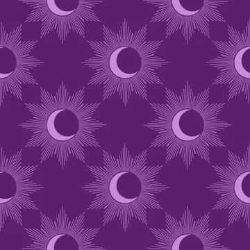 Silhouettes Magic symbols seamless pattern, with magical elements such as s.. Stock Illustration