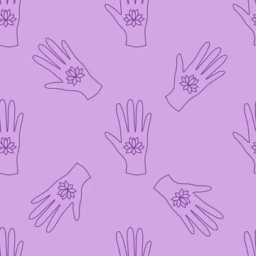 Silhouettes Magic symbols seamless pattern, with magical elements such as s.. Stock Illustration