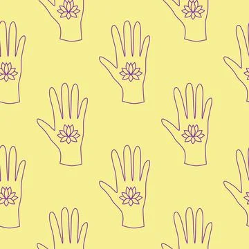 Silhouettes Magic symbols seamless pattern, with magical elements such as s.. Stock Illustration