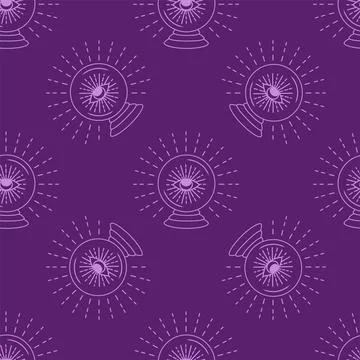 Silhouettes Magic symbols seamless pattern, with magical elements such as s.. Illustrazione stock