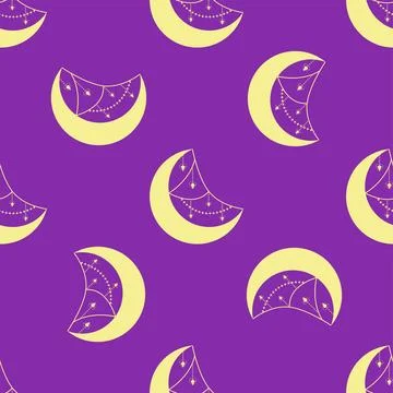 Silhouettes Magic symbols seamless pattern, with magical elements such as s.. 스톡 일러스트