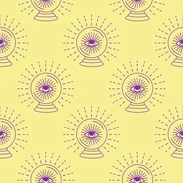 Silhouettes Magic symbols seamless pattern, with magical elements such as s.. Stockillustratie