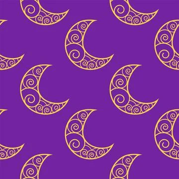 Silhouettes Magic symbols seamless pattern, with magical elements such as sna Stock Illustration