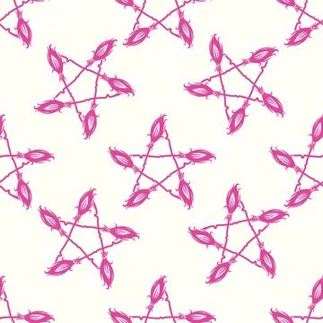 Silhouettes Magic symbols seamless pattern, with magical elements such as sna Stock Illustration