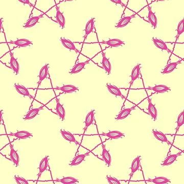 Silhouettes Magic symbols seamless pattern, with magical elements such as sna Stockillustratie