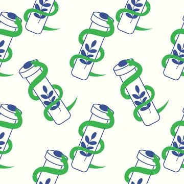 Silhouettes Magic symbols seamless pattern, with magical elements such as sna イラスト素材