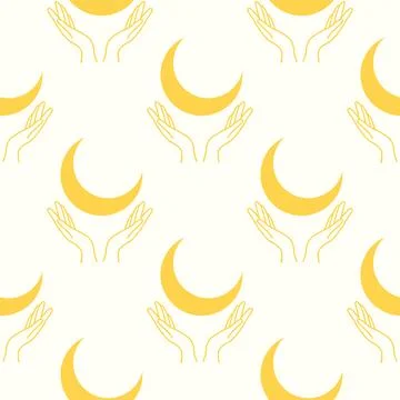 Silhouettes Magic symbols seamless pattern, with magical elements such as sna Illustrazione stock