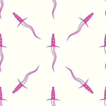 Silhouettes Magic symbols seamless pattern, with magical elements such as sna Stock Illustration