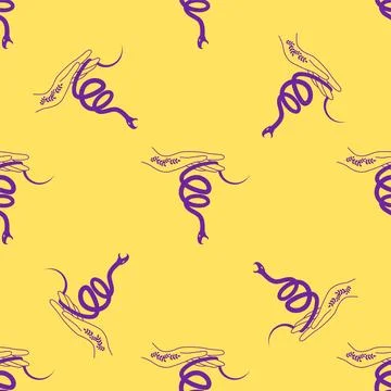 Silhouettes Magic symbols seamless pattern, with magical elements such as sna イラスト素材