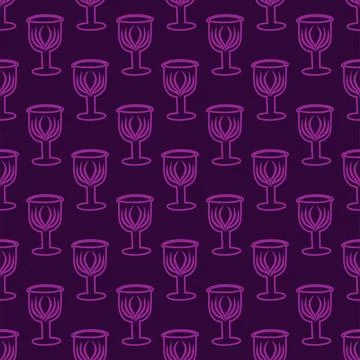 Silhouettes Magic symbols seamless pattern, with magical elements such as sna Illustrazione stock