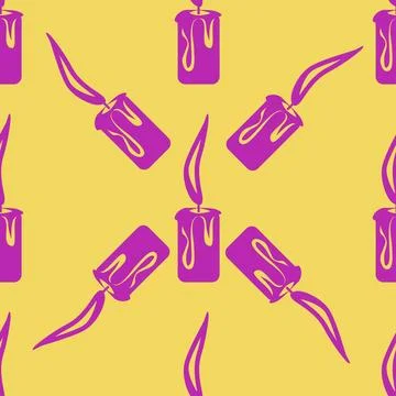 Silhouettes Magic symbols seamless pattern, with magical elements such as sna Stock Illustration