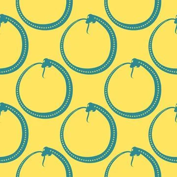 Silhouettes Magic symbols seamless pattern, with magical elements such as sna Stock Illustration