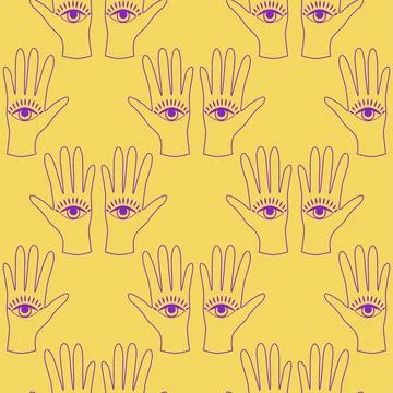 Silhouettes Magic symbols seamless pattern, with magical elements such as sna Illustrazione stock