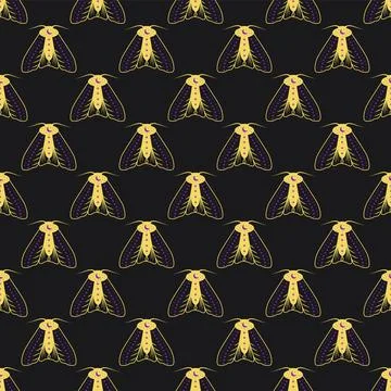 Silhouettes Magic symbols seamless pattern, with magical elements such as sna Stock Illustration