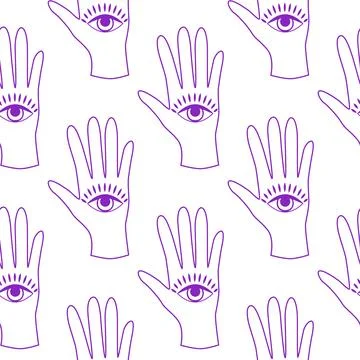 Silhouettes Magic symbols seamless pattern, with magical elements such as sna Illustrazione stock