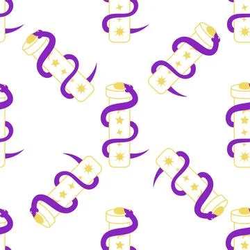 Silhouettes Magic symbols seamless pattern, with magical elements such as s.. Stock Illustration