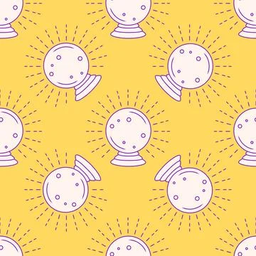 Silhouettes Magic symbols seamless pattern, with magical elements such as s.. Illustrazione stock