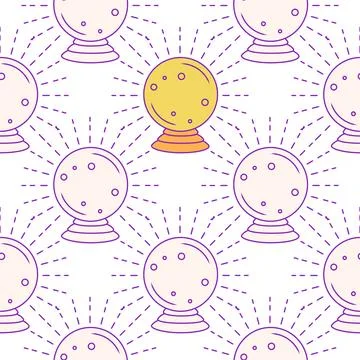 Silhouettes Magic symbols seamless pattern, with magical elements such as s.. Stock Illustration