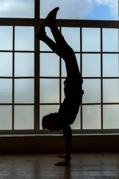Silhouettes of the man. 스톡 사진