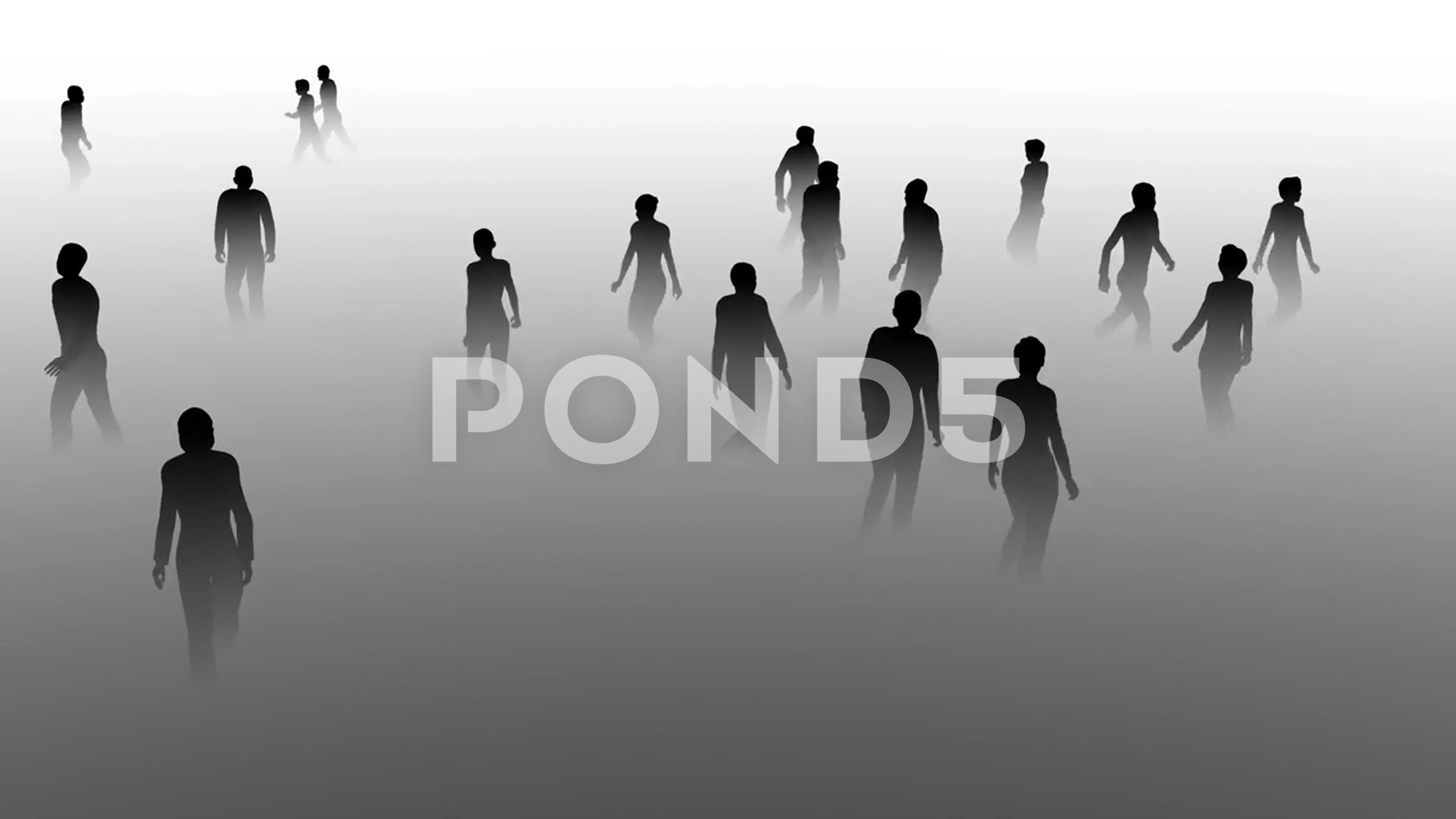 people walking away silhouette