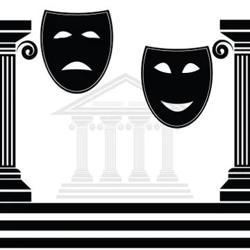 Silhouettes of masks Stock Illustration