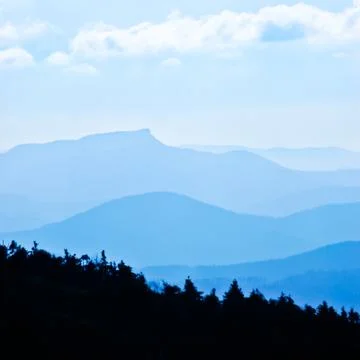 Silhouettes of the mountains Stock Photos