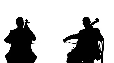 Silhouettes of musicians Stock Footage 68042442