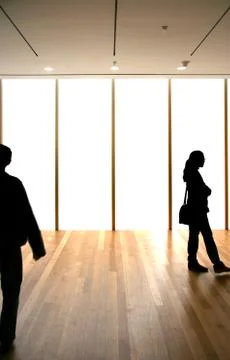Silhouettes over blank windows Stock Illustration