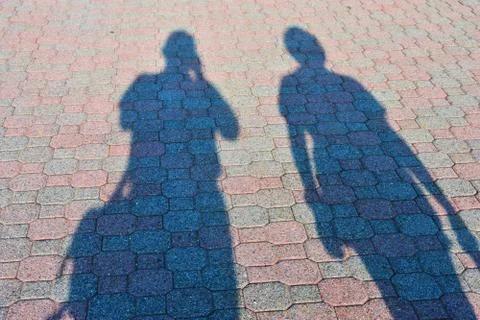 Silhouettes on Pathway Stock Photos