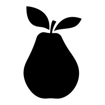 Silhouettes of an pear Stock Illustration