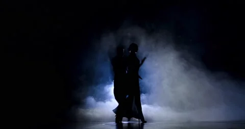 Silhouettes of people dancing samba Video stock 154270535