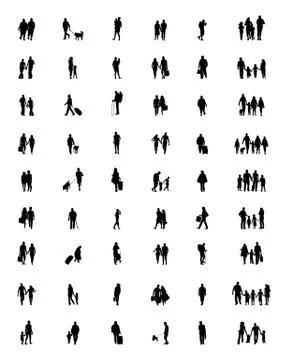 Silhouettes of people Stock Illustration