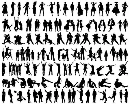 Silhouettes of people Stock Illustration