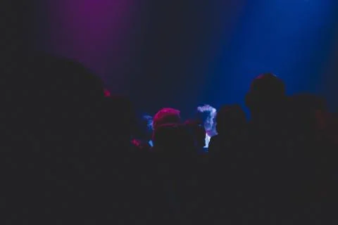 Silhouettes of people in night club. Stock Photos