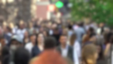 Silhouettes of people walking in a crowd Stock Footage 154802959