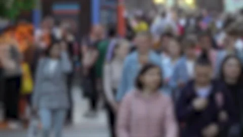 Silhouettes of people walking in a crowd... | Stock Video | Pond5