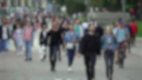Silhouettes of people walking in a crowd... | Stock Video | Pond5
