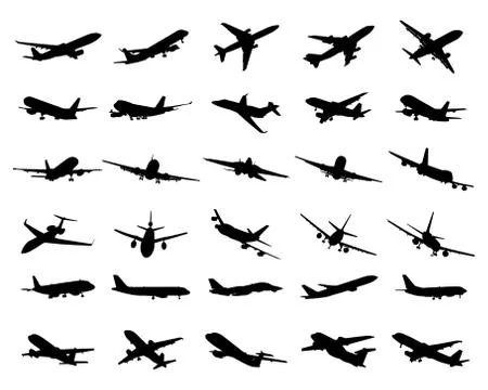 Silhouettes of planes Stock Illustration