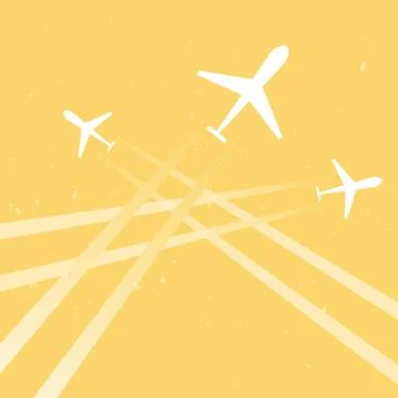 Silhouettes planes in sky Stock Illustration