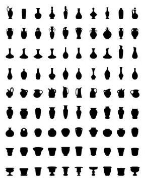 Silhouettes of pottery Stock Illustration