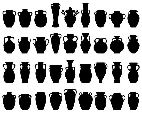 Silhouettes of pottery Stock Illustration