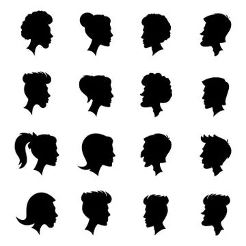 Silhouettes, profiles Stock Illustration
