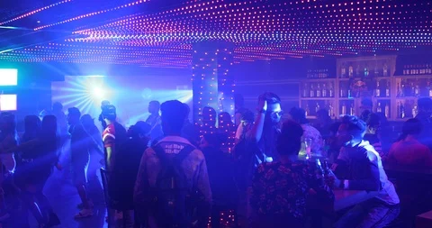 Silhouettes at Pub Stock Footage 125434417