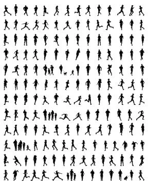 Silhouettes of runners Stock Illustration