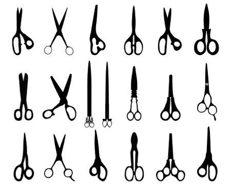 Silhouettes of scissors Stock Illustration