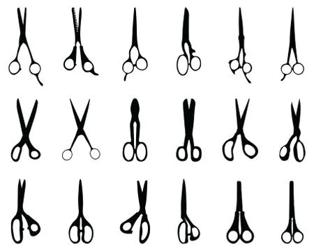 Silhouettes of scissors Stock Illustration