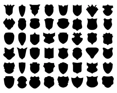 Silhouettes of shields Stock Illustration