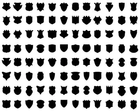 Silhouettes of shields Stock Illustration