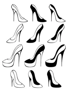 Silhouettes of shoes Stock Illustration