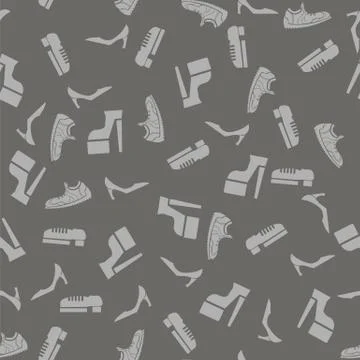 Silhouettes of Shoes Seamless Pattern Illustrazione stock